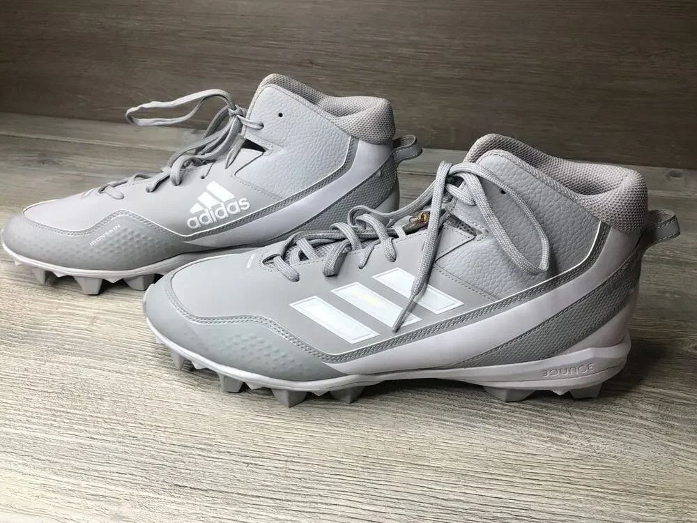 Adidas Men's Icon 7 TPU Baseball Cleats Silver Gray White Size 13.5 Mens New